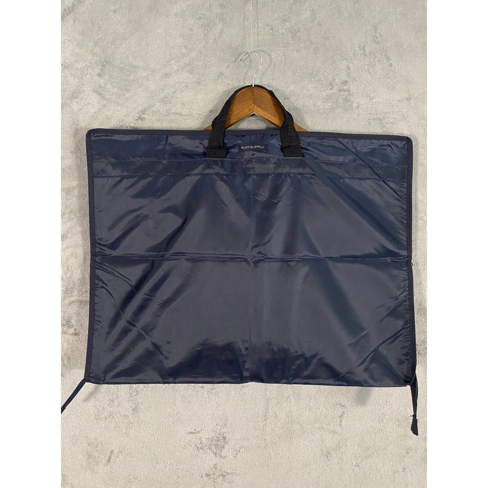 SuitSupply Mens Garment Bag Blue Zipped Clothes Pockets Travel Storage Carrier